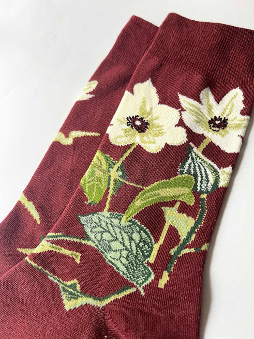 Flower jacquard socks