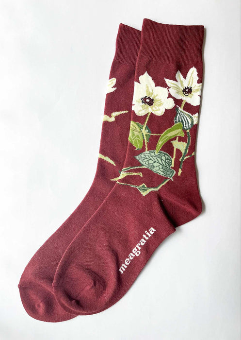 Flower jacquard socks