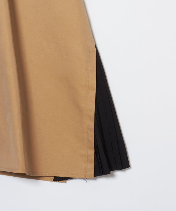 Pleats belted skirt