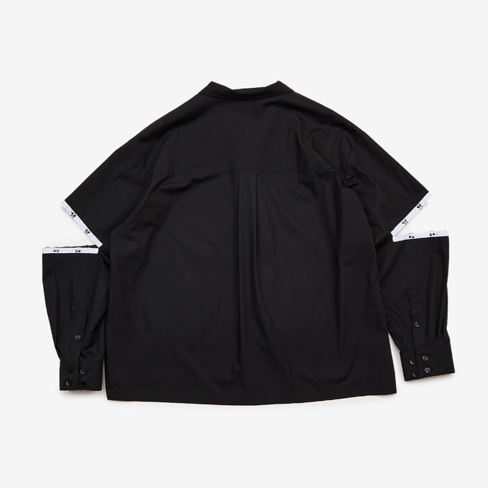 Open collar L/S SH