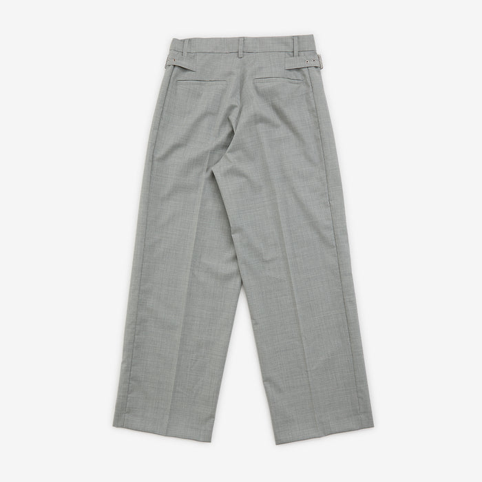 Tropical wool side buckle slacks