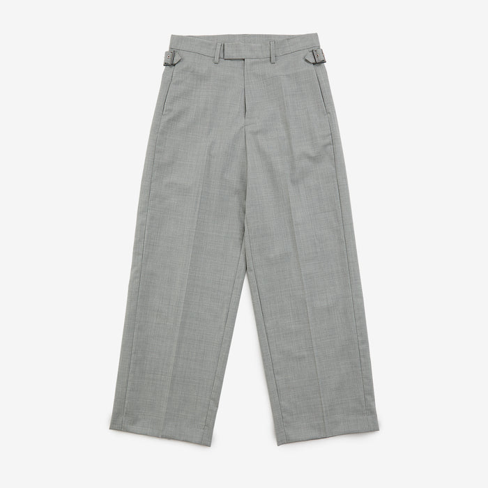 Tropical wool side buckle slacks