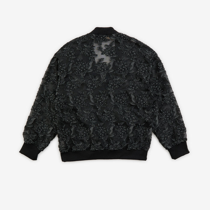 Mesh jaquard cardigan