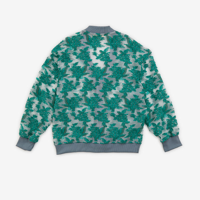 Mesh jaquard cardigan