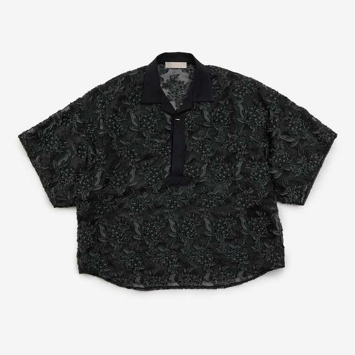 Mesh jaquard skipper shirt