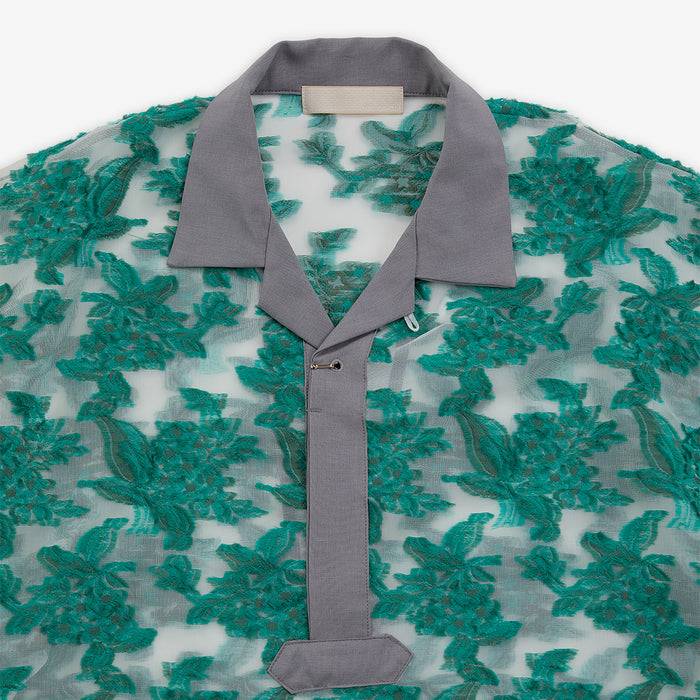 Mesh jaquard skipper shirt