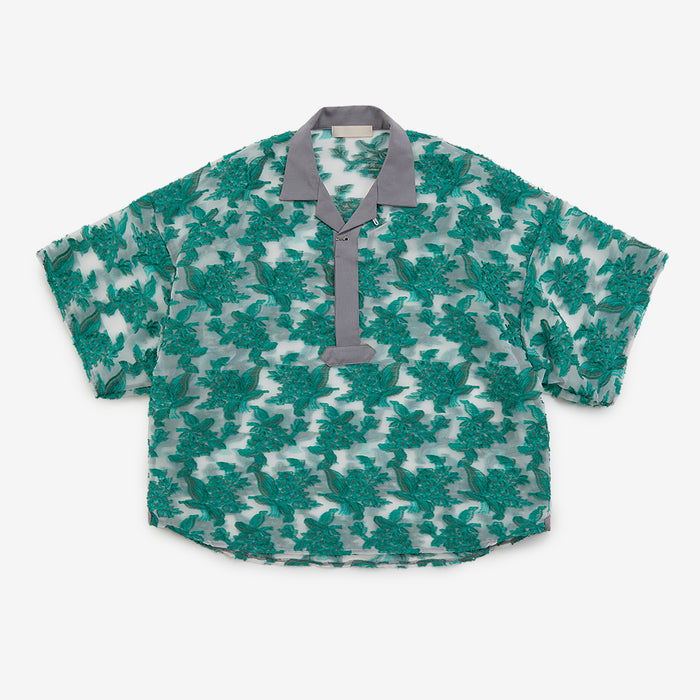 Mesh jaquard skipper shirt