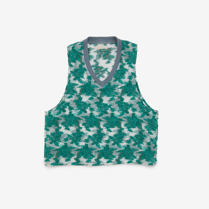 Mesh jaquard vest