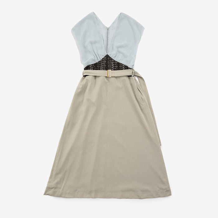 Mixed-material dress