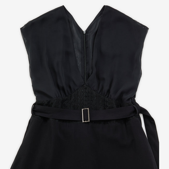 Mixed-material dress