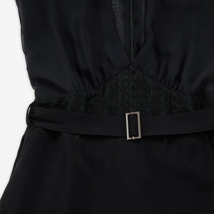 Mixed-material dress