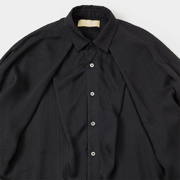 Cross tuck sheer shirt