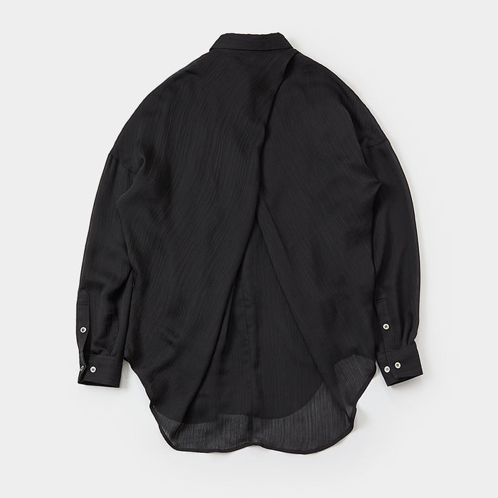 Cross tuck sheer shirt