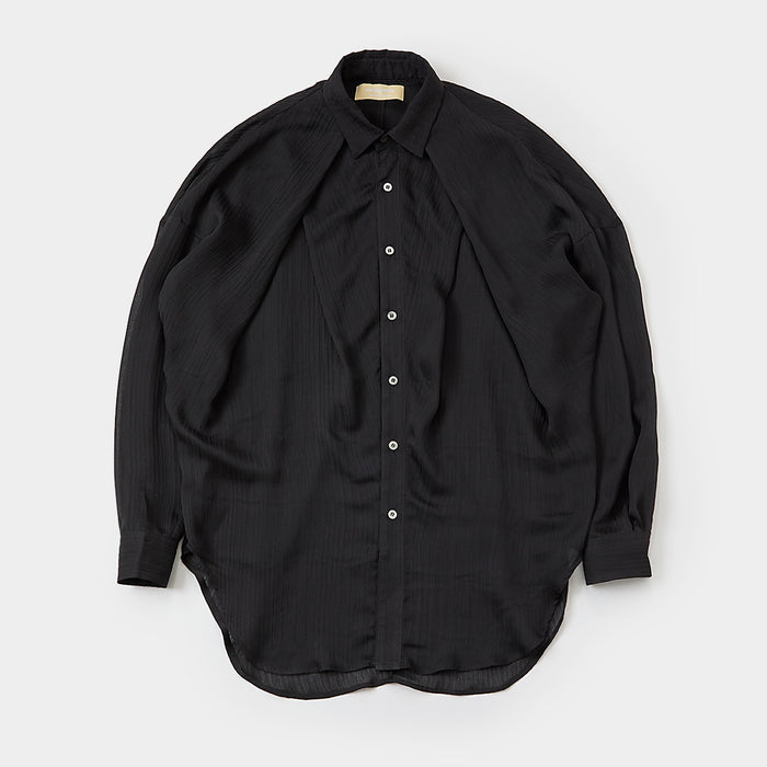 Cross tuck sheer shirt