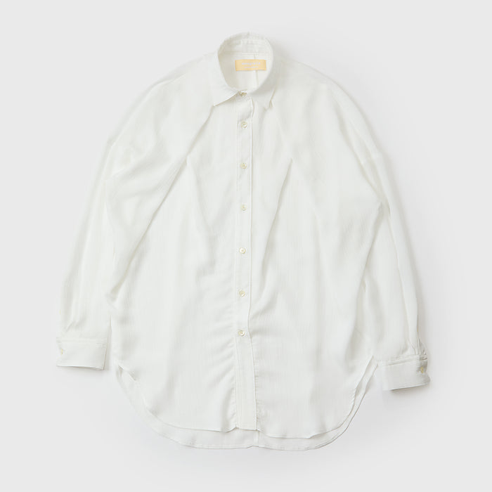 Cross tuck sheer shirt