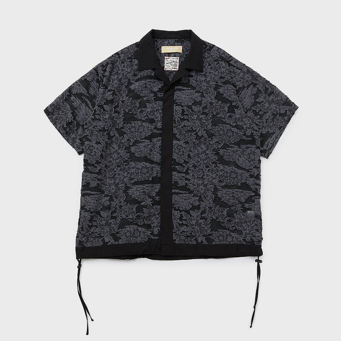 Cut Jacquard Sheer S/S Shirt