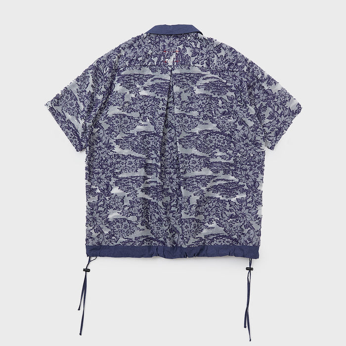 Cut Jacquard Sheer S/S Shirt