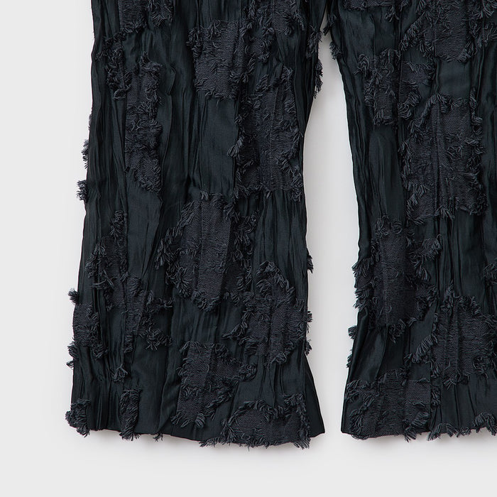 Pleats Cut Jacquard Trousers