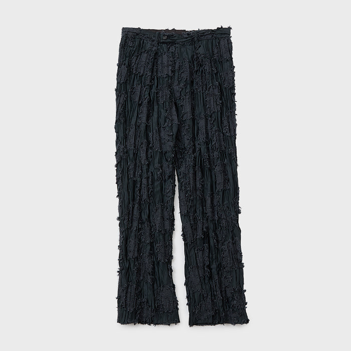 Pleats Cut Jacquard Trousers