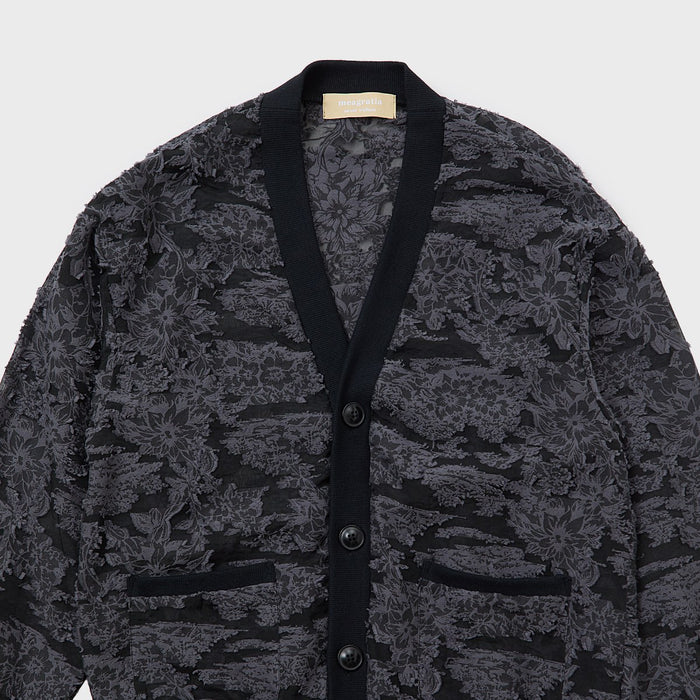 Cut Jacquard Sheer Cardigan