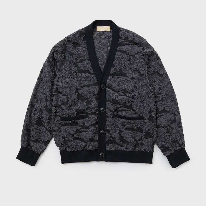 Cut Jacquard Sheer Cardigan