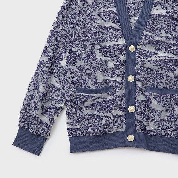 Cut Jacquard Sheer Cardigan