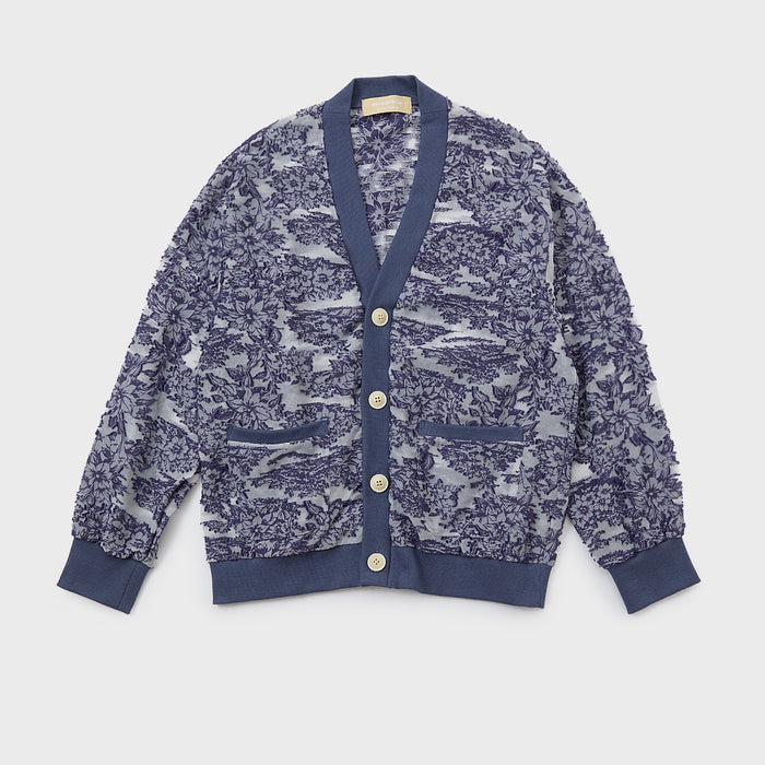 Cut Jacquard Sheer Cardigan
