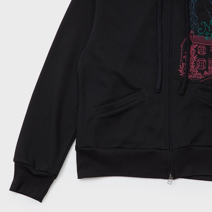 Embroidery Zip-up Hoodie