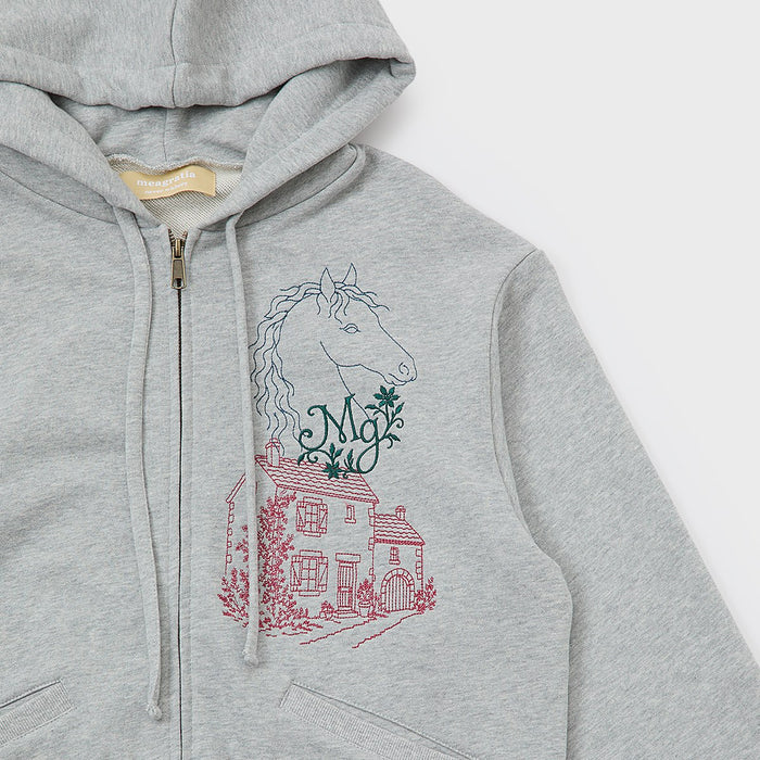 Embroidery Zip-up Hoodie