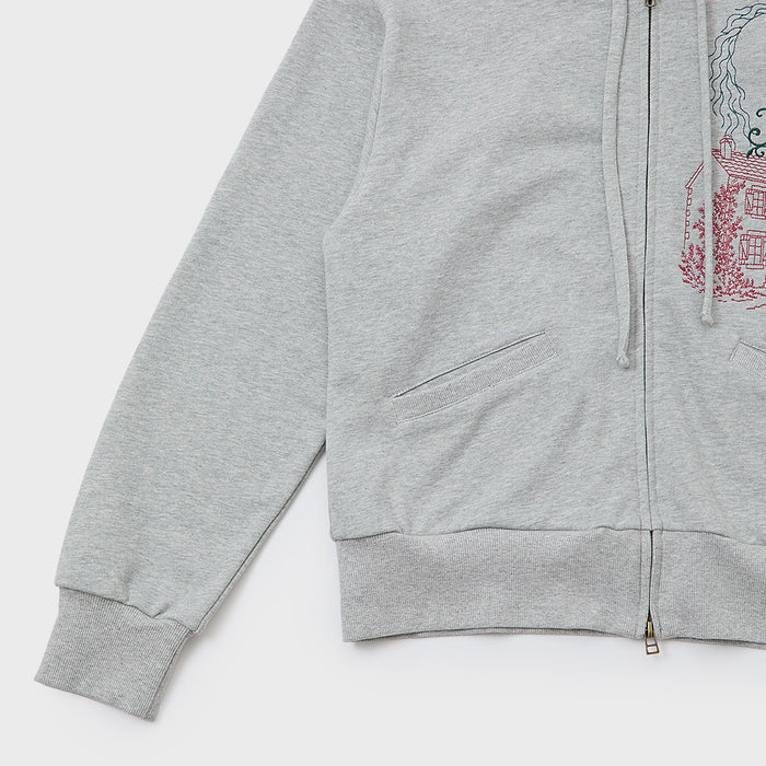 Embroidery Zip-up Hoodie
