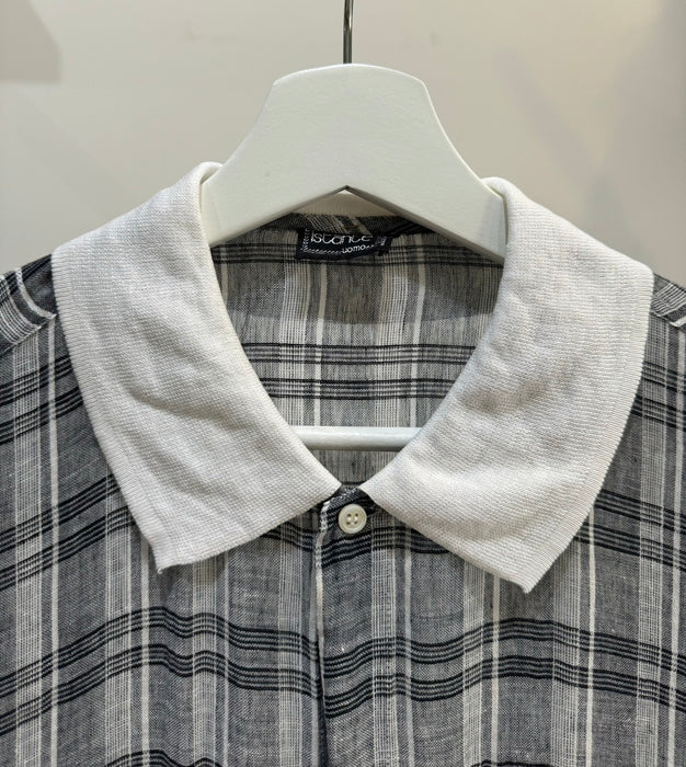 Knit collar S/S Shirt