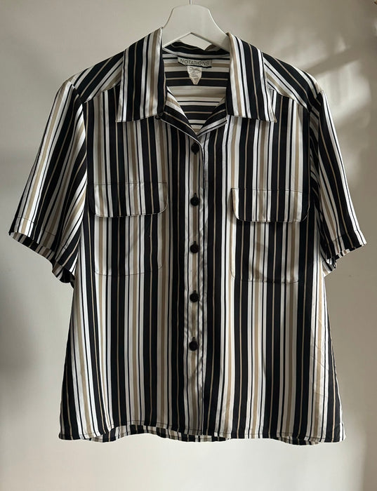 Vintage Stripe Open collar shirt