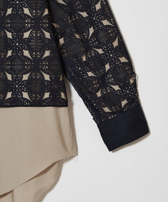 Laser pattern layered shirt
