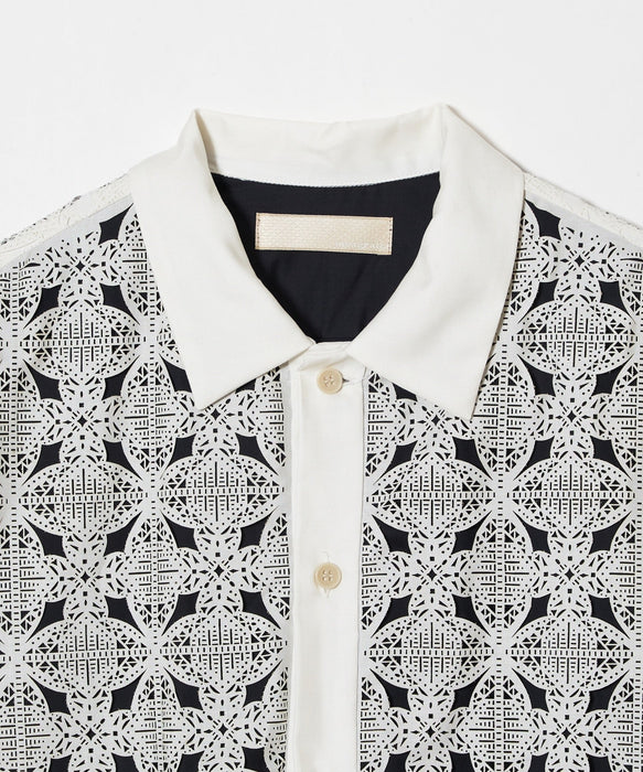 Laser pattern layered shirt