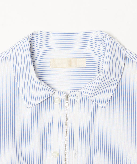 Stripe zip-up 2way shirt