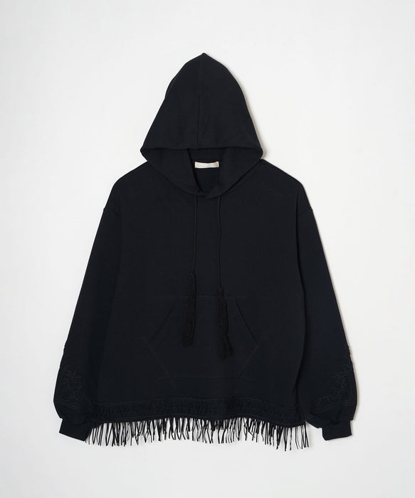 Embroidery wide hoodie