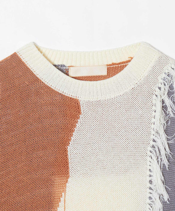 Frayed knit P/O