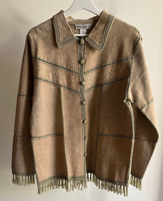 V0021 Leather embroidery shirt